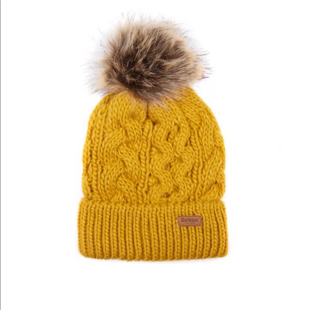 Barbour Penshaw Faux Fur PomPom Beanie